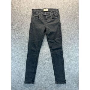 Baldwin Jeans Women's 27 Sophia Mid Rise Skinny Smoke Black Stretch Denim‎ Jeans